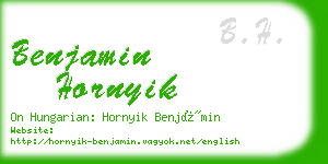 benjamin hornyik business card